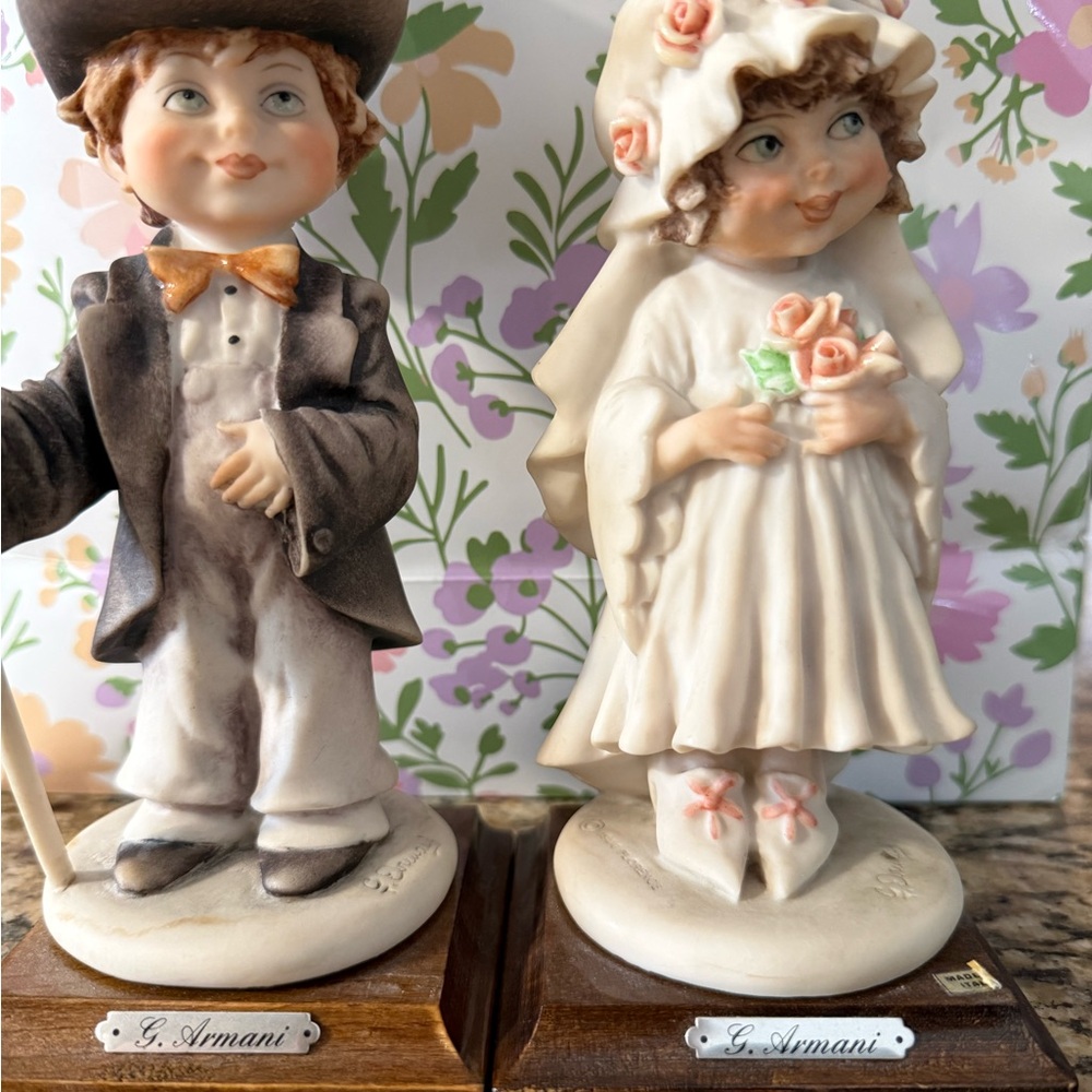 Giorgio Armani Brown and Cream Wedding Sculpture Set